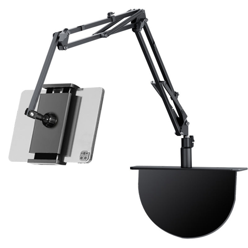 Extendable, concealed phone/tablet holder at the bed