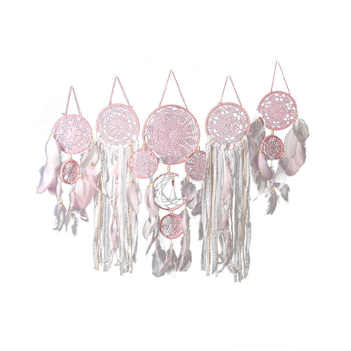 Dream catcher moon and stars hang over the bed (5 pieces)