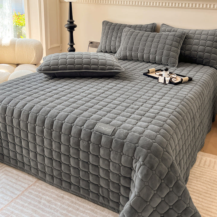 Modern Soft Throw Blanket with Square Texture – Stylish Fluffy Bed &amp; Sofa Cover