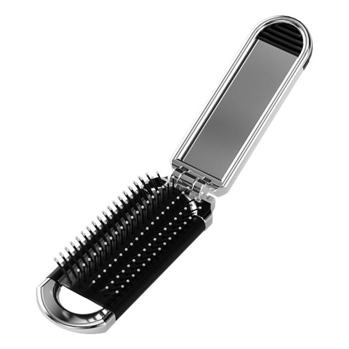 MirrorFlex Travel Mirror Hair Brush | Foldable &amp; Compact | Practical Styling on the Go