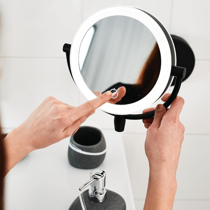 Cosmetic Mirror VisoGlow | 3 Light colours | 3x Magnification | Wireless &amp; Rechargeable