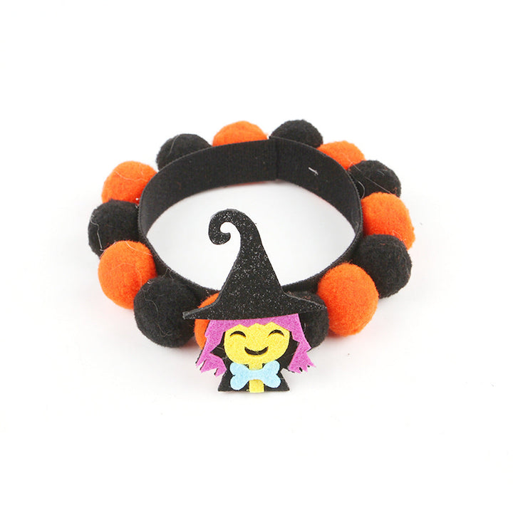 Halloween Pet Collar – Adjustable Dog and Cat Neck with Pumpkin and Skull Designs