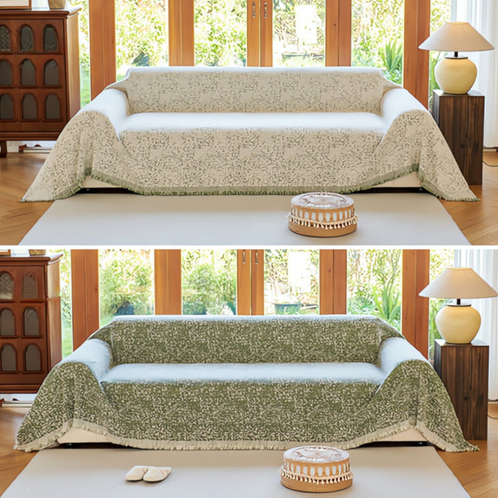 Modern Boho Cotton Sofa Cover Reversible Design