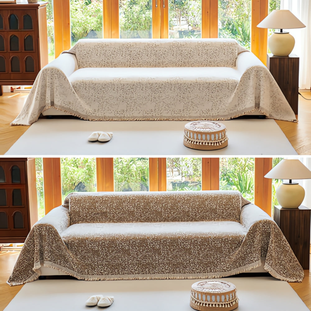 Modern Boho Cotton Sofa Cover Reversible Design