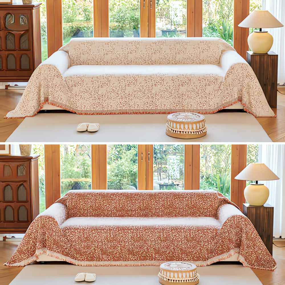 Modern Boho Cotton Sofa Cover Reversible Design