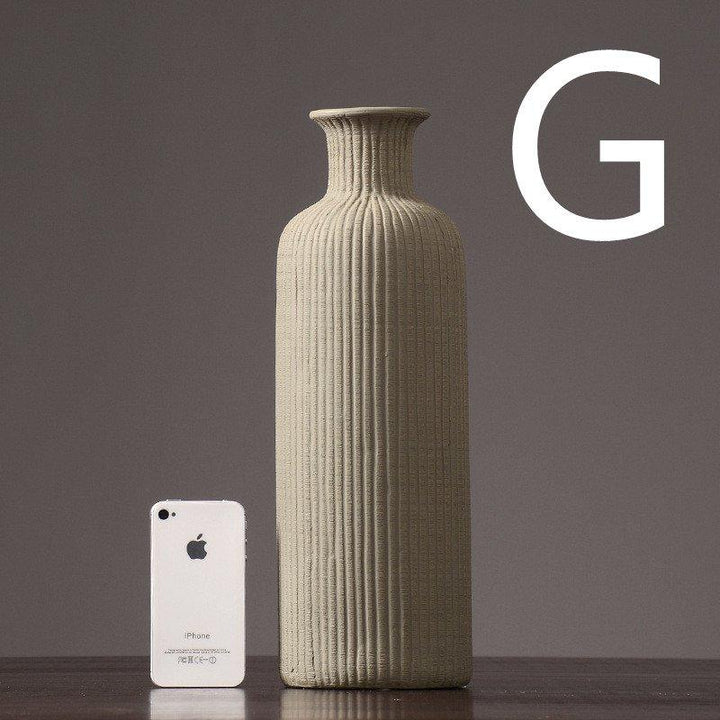 Brown Beige grey Ceramic Flower Vase Pot │ Home Decoration Item
