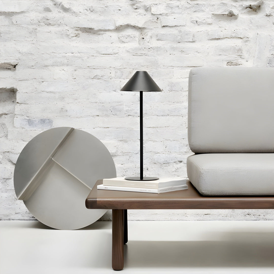 Minimalistic dimmable Touch table lamp - waterproof and rechargeable light colour