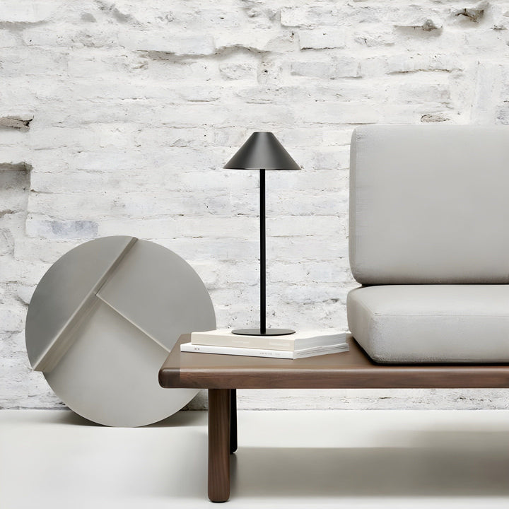 Minimalistic dimmable Touch table lamp - waterproof and rechargeable light colour