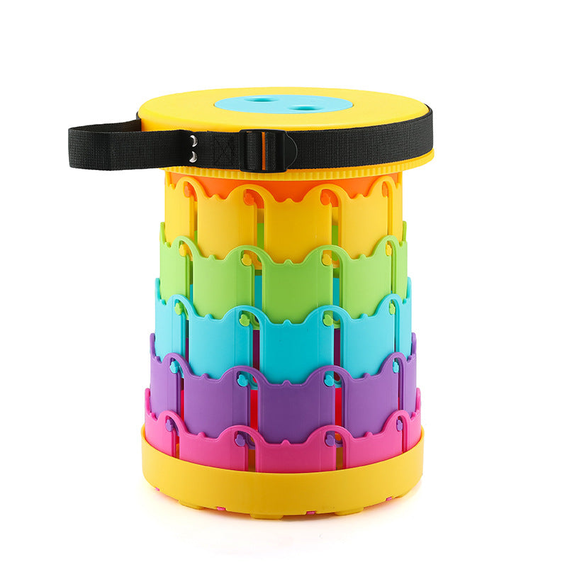 Improved retractable folding stool