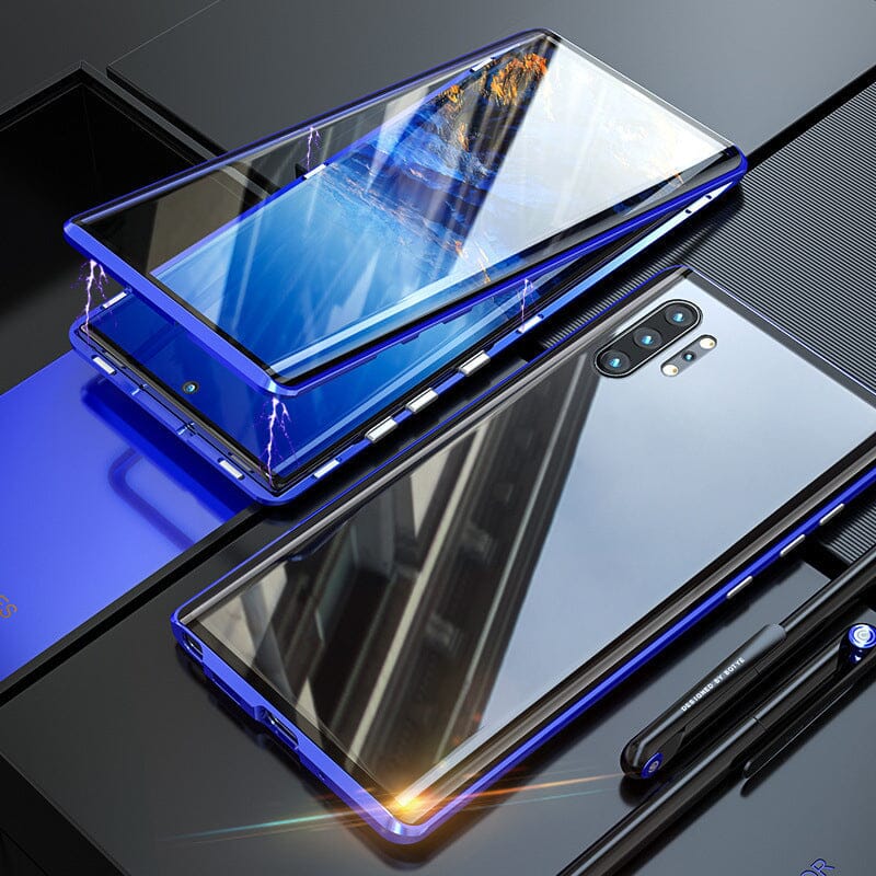 Magnetic tempered glass double-sided phone case for Samsung