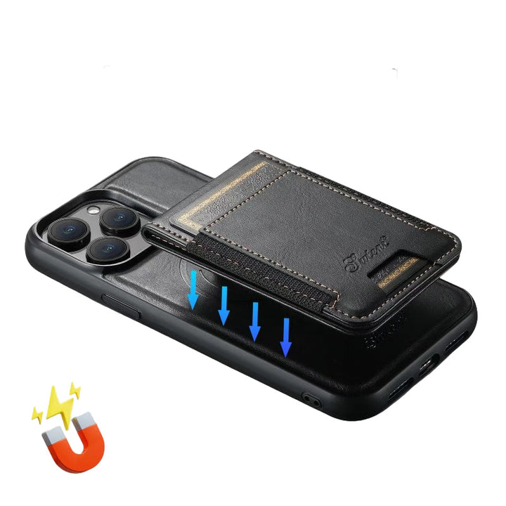 LuxCase Leather Phone Case with Card Slot and Stand – Suitable for iPhone |