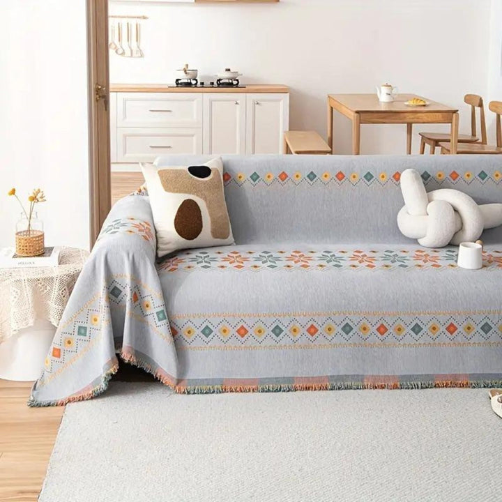Bohemian Tassel Sofa Cover Cotton Blend