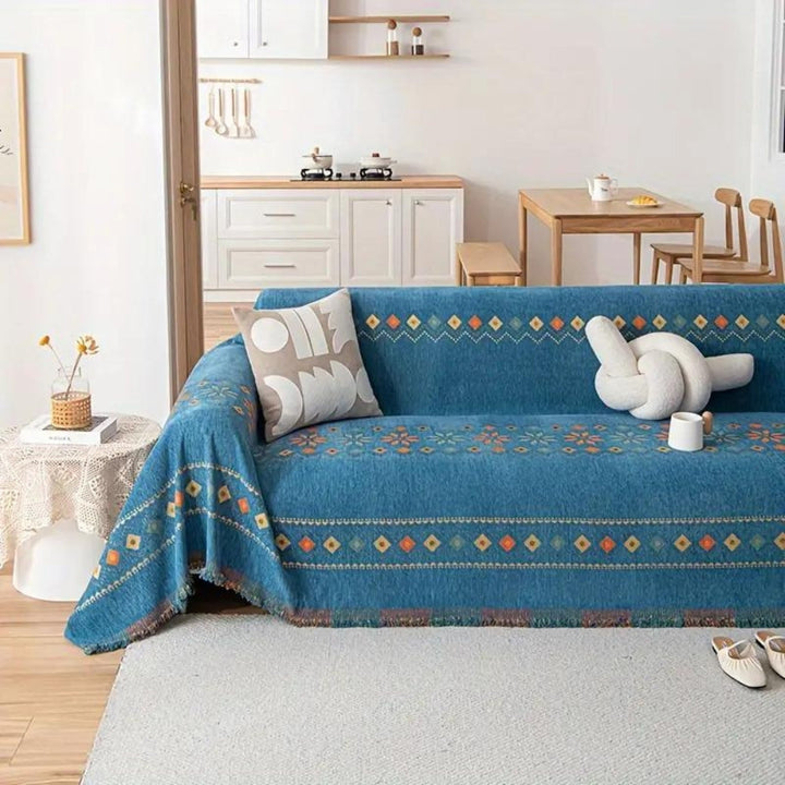 Bohemian Tassel Sofa Cover Cotton Blend