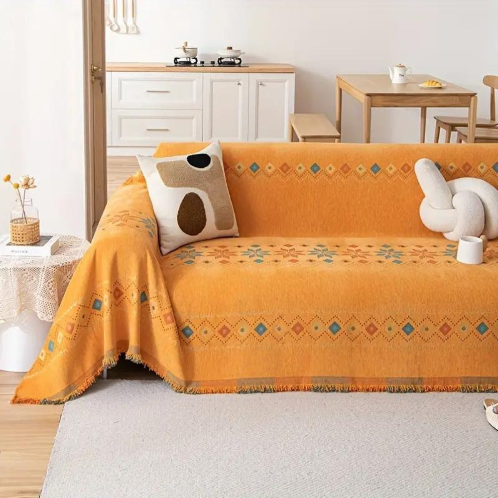 Bohemian Tassel Sofa Cover Cotton Blend