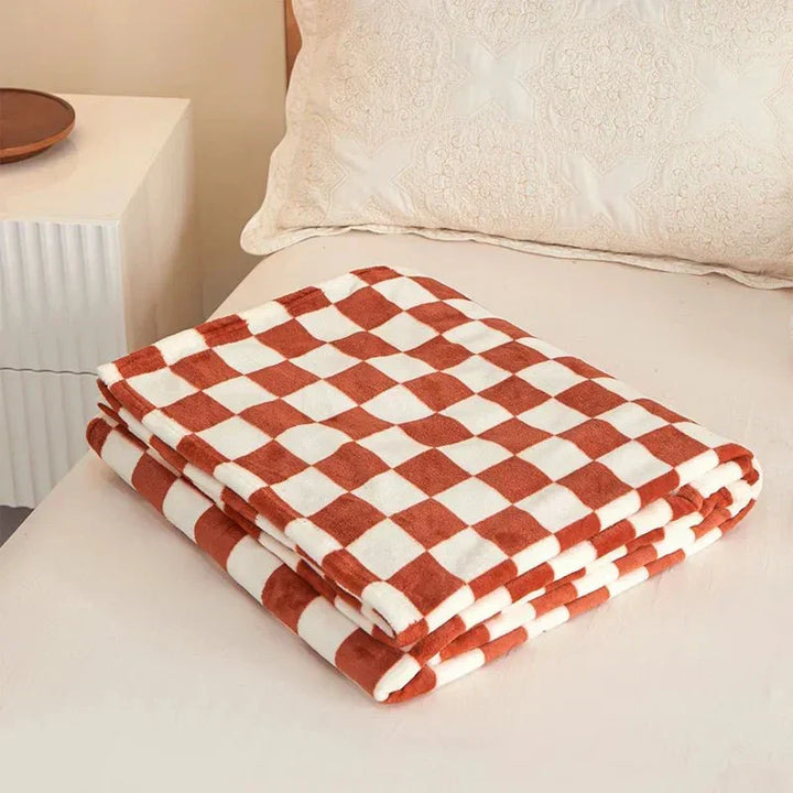 Classic Checkered Pattern Sofa Blanket
