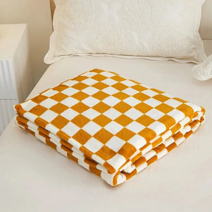 Classic Checkered Pattern Sofa Blanket