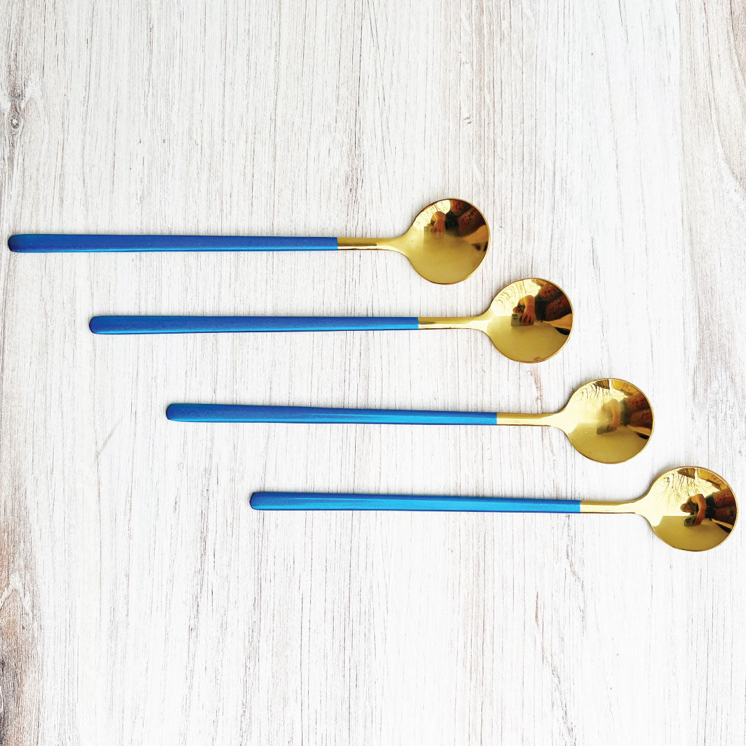 Trendy Espresso &amp; Dessert Spoon Set with 4 Pieces