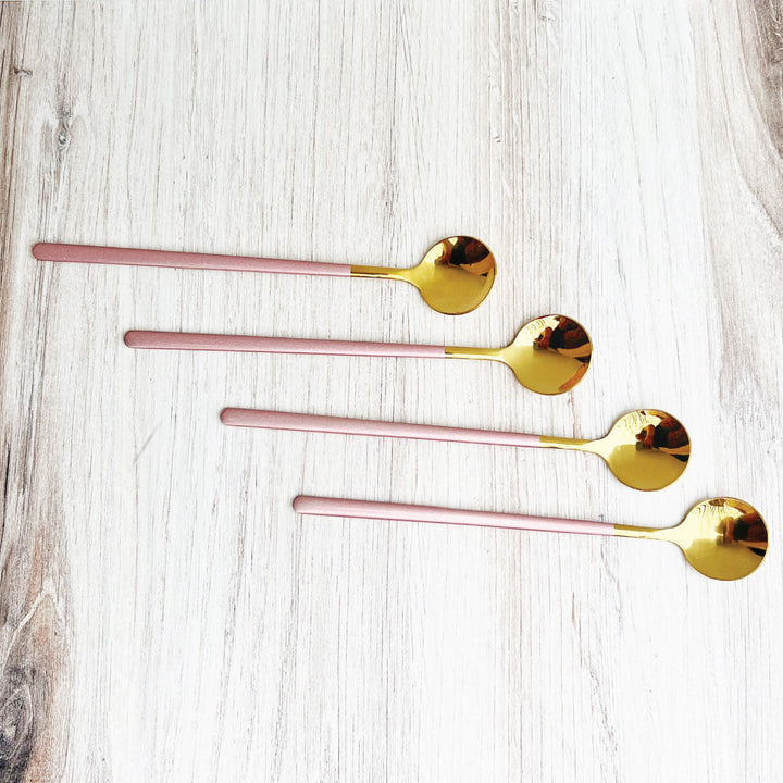Trendy Espresso &amp; Dessert Spoon Set with 4 Pieces