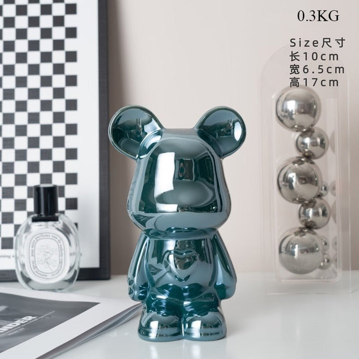 colourful Ceramic Bear Sculpture and Statue Piggy Bank Desk Ornament