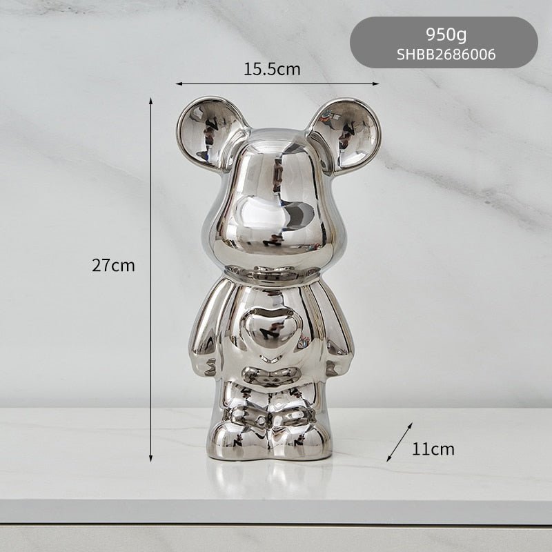 colourful Ceramic Bear Sculpture and Statue Piggy Bank Desk Ornament