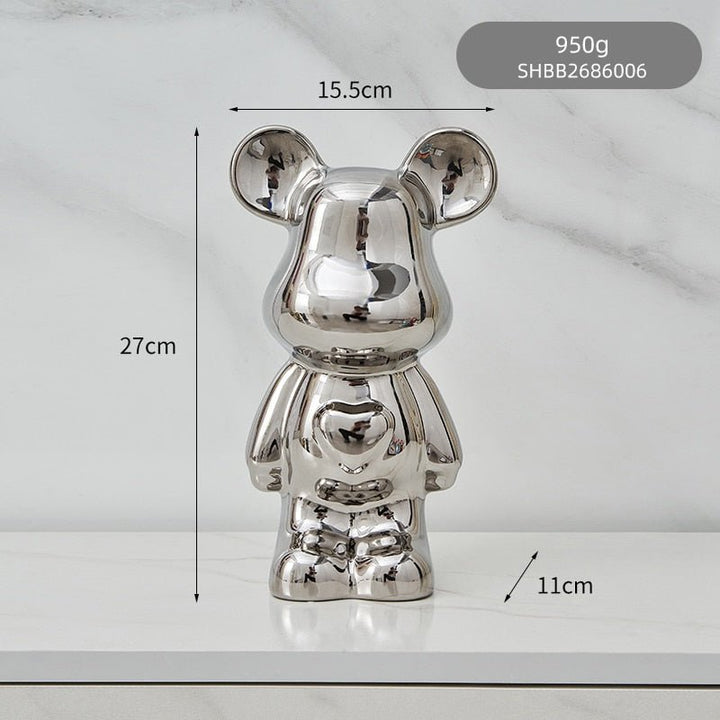 colourful Ceramic Bear Sculpture and Statue Piggy Bank Desk Ornament