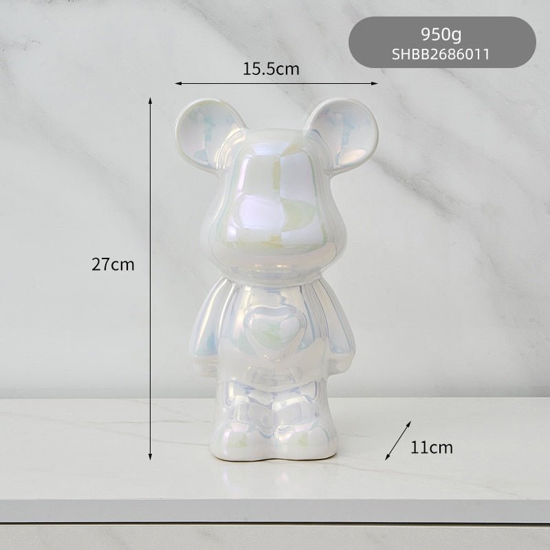 colourful Ceramic Bear Sculpture and Statue Piggy Bank Desk Ornament