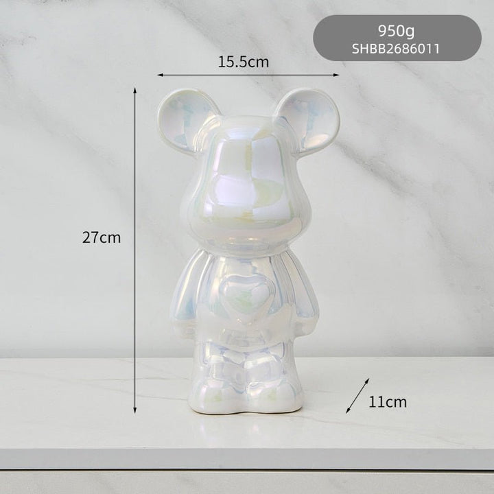 colourful Ceramic Bear Sculpture and Statue Piggy Bank Desk Ornament