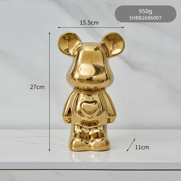 colourful Ceramic Bear Sculpture and Statue Piggy Bank Desk Ornament