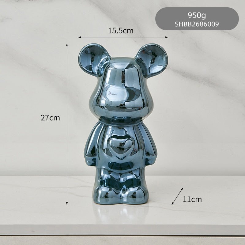 colourful Ceramic Bear Sculpture and Statue Piggy Bank Desk Ornament