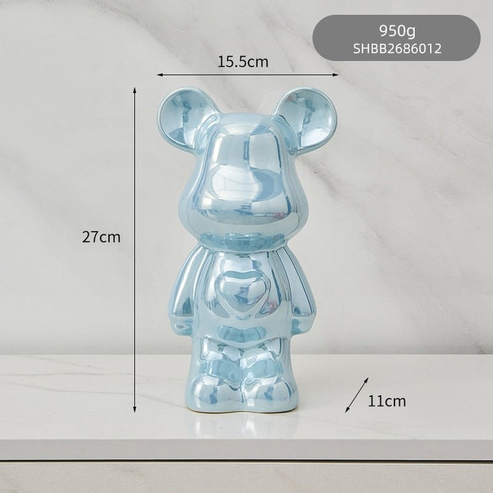 colourful Ceramic Bear Sculpture and Statue Piggy Bank Desk Ornament