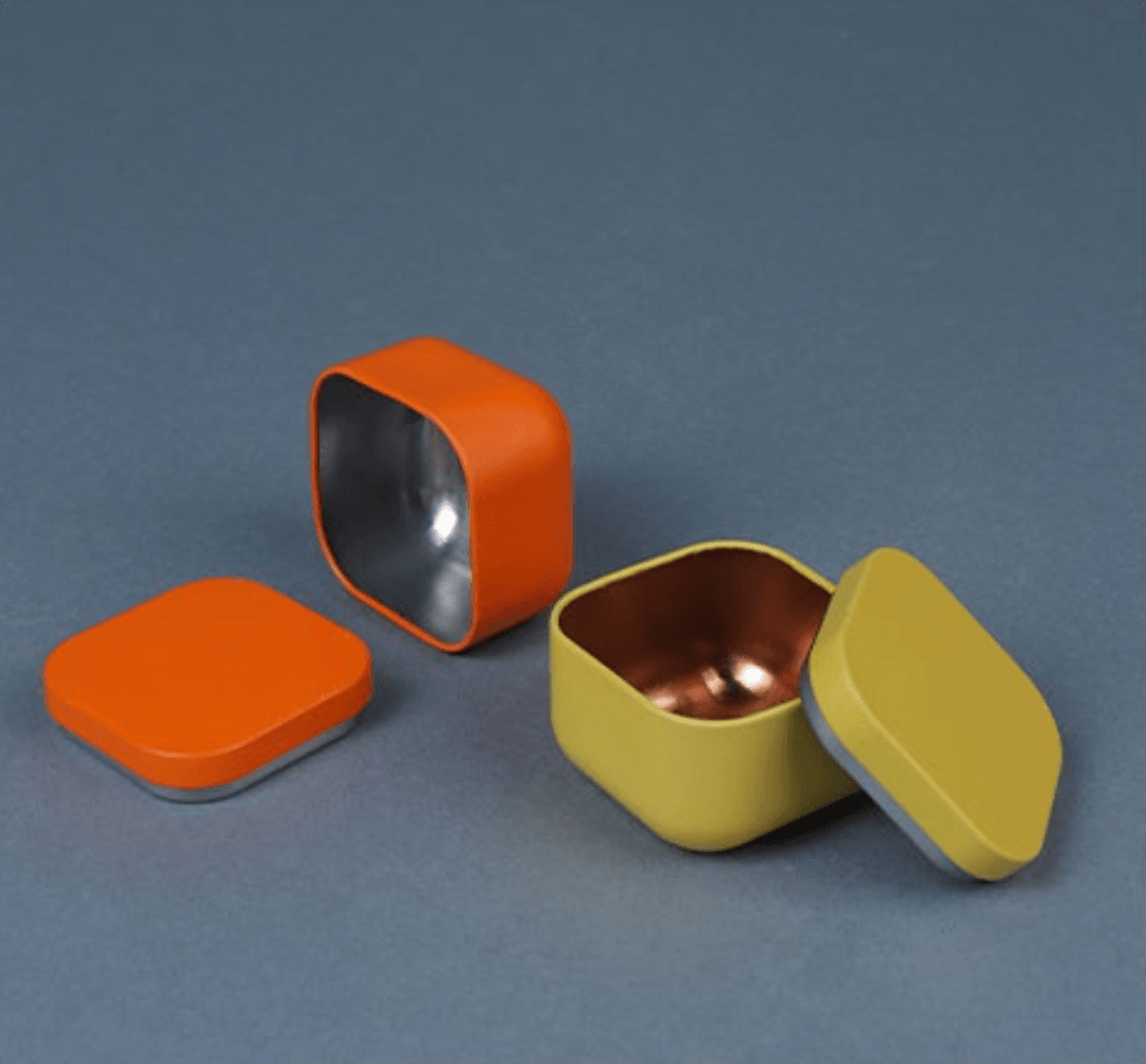 colourful storage box | Small metal tea, candy, pill container