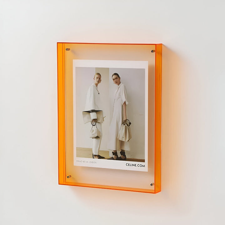 coloured transparent acrylic frame for modern displays
