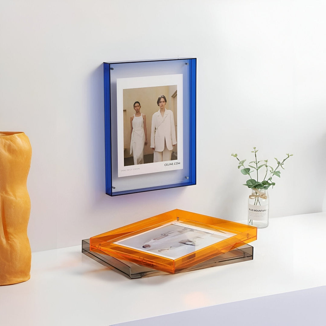 coloured transparent acrylic frame for modern displays