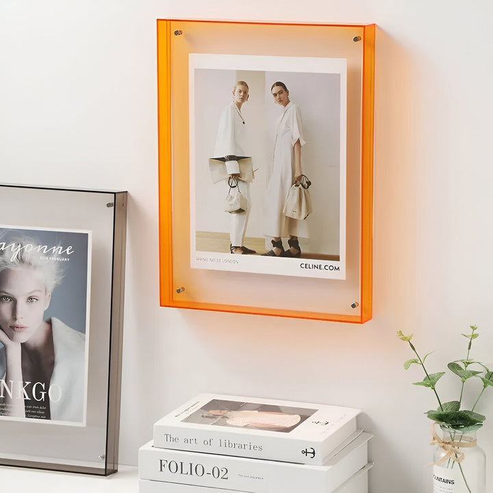 coloured transparent acrylic frame for modern displays