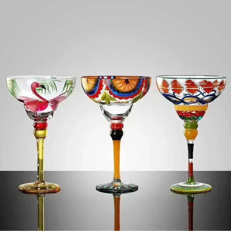 colourful Margarita Cocktail Glass