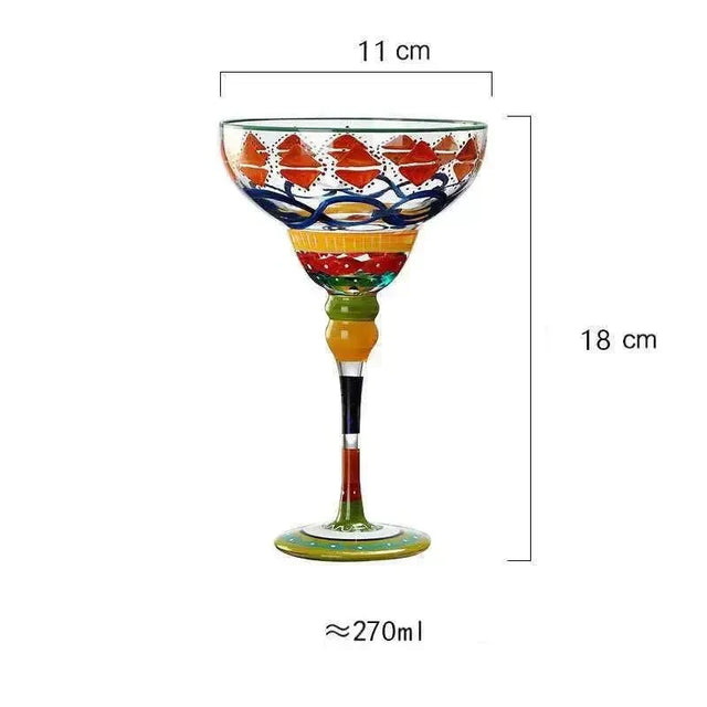 colourful Margarita Cocktail Glass