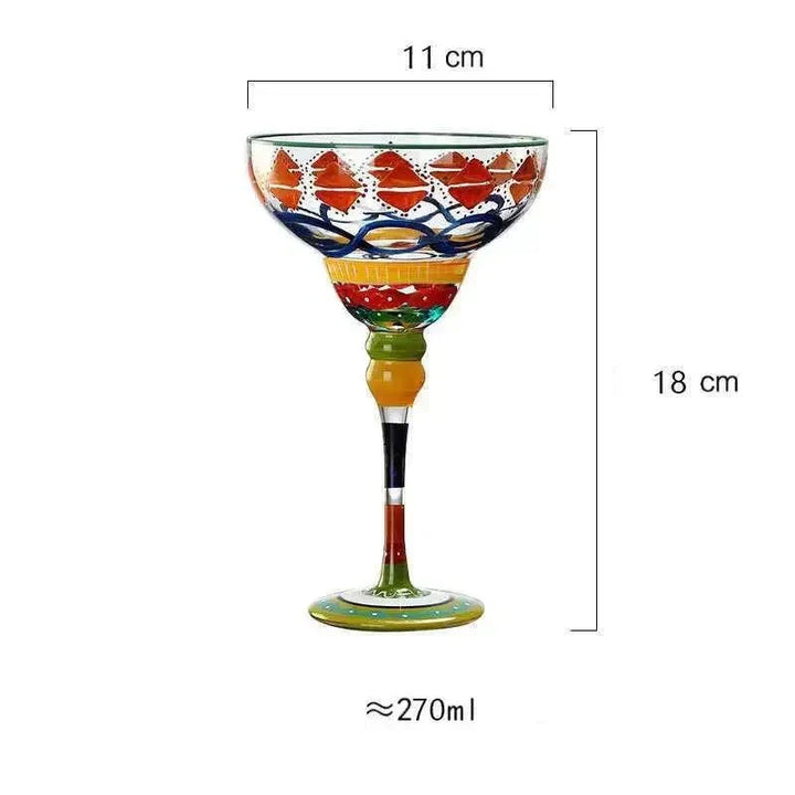 colourful Margarita Cocktail Glass