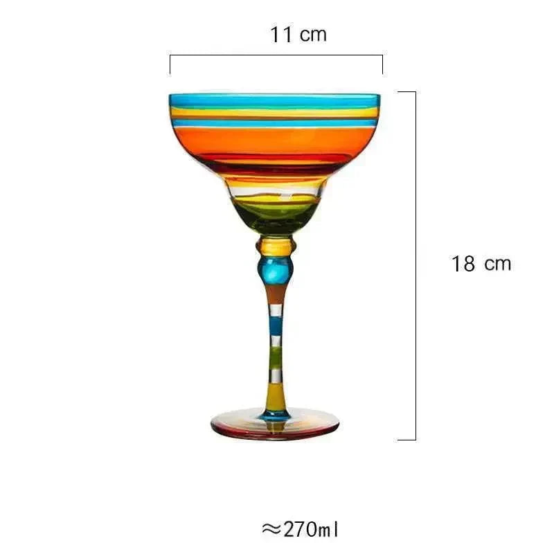 colourful Margarita Cocktail Glass