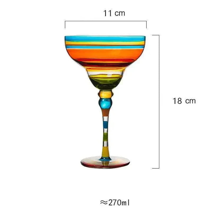 colourful Margarita Cocktail Glass