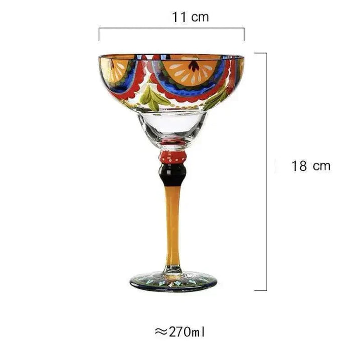 colourful Margarita Cocktail Glass