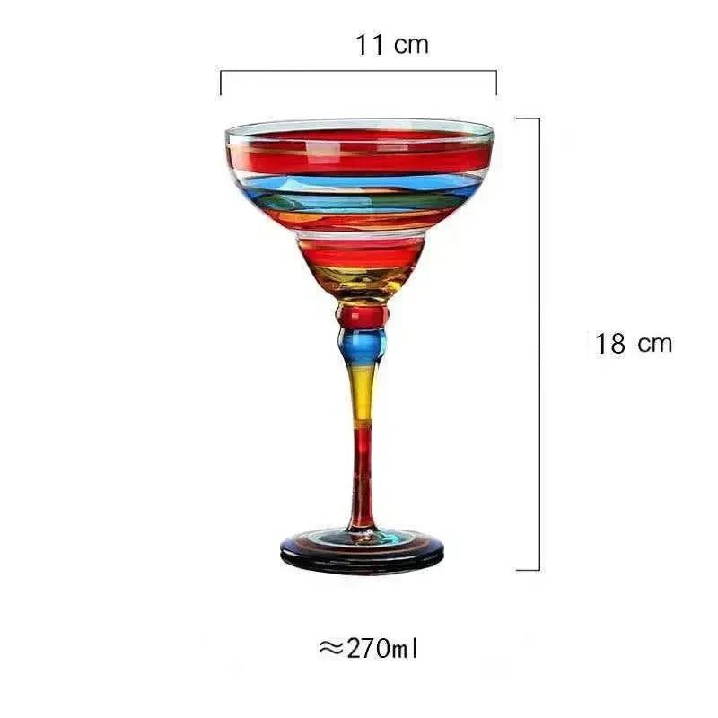 colourful Margarita Cocktail Glass