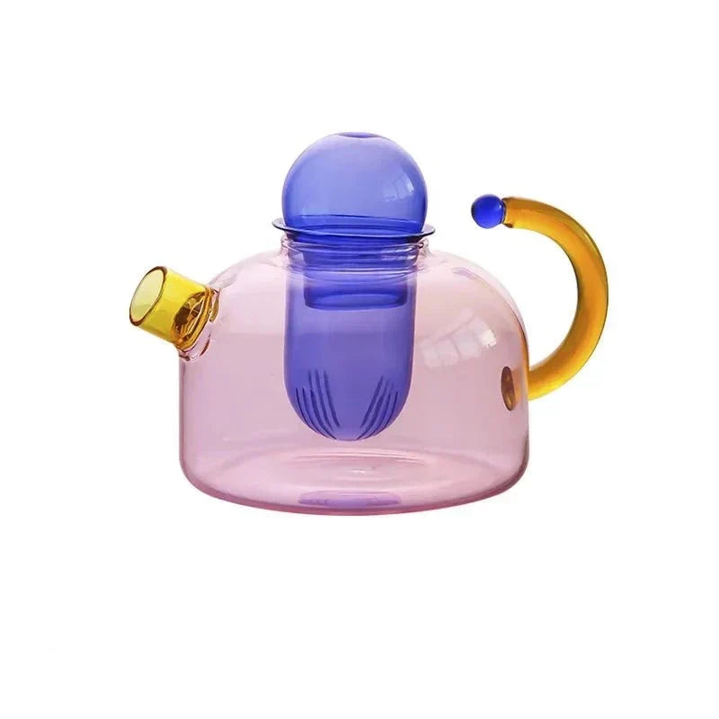 Contrasting colour Translucent Teapot &amp; Cup Set
