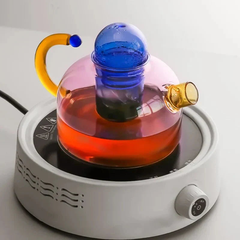 Contrasting colour Translucent Teapot &amp; Cup Set