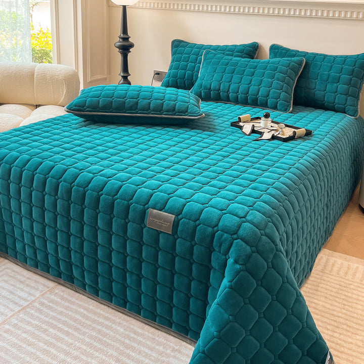 Modern Soft Throw Blanket with Square Texture – Stylish Fluffy Bed &amp; Sofa Cover