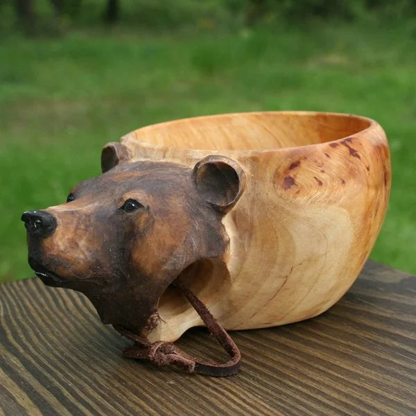 Wooden Cup - WildSip - Handmade Animal Design - Adventurous Hydration