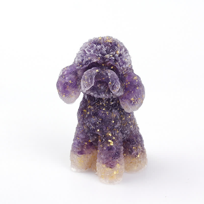 Natural Crystal Poodle Gemstone Decoration