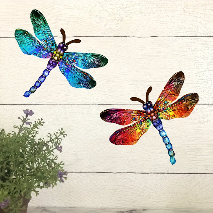 1/2 piece vibrant dragonfly wall art made of metal – artistic outdoor decoration for gardens, homes, and events – durable, versatile, and eye-catching – a perfect gift idea for any occasion