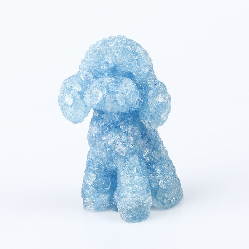 Natural Crystal Poodle Gemstone Decoration