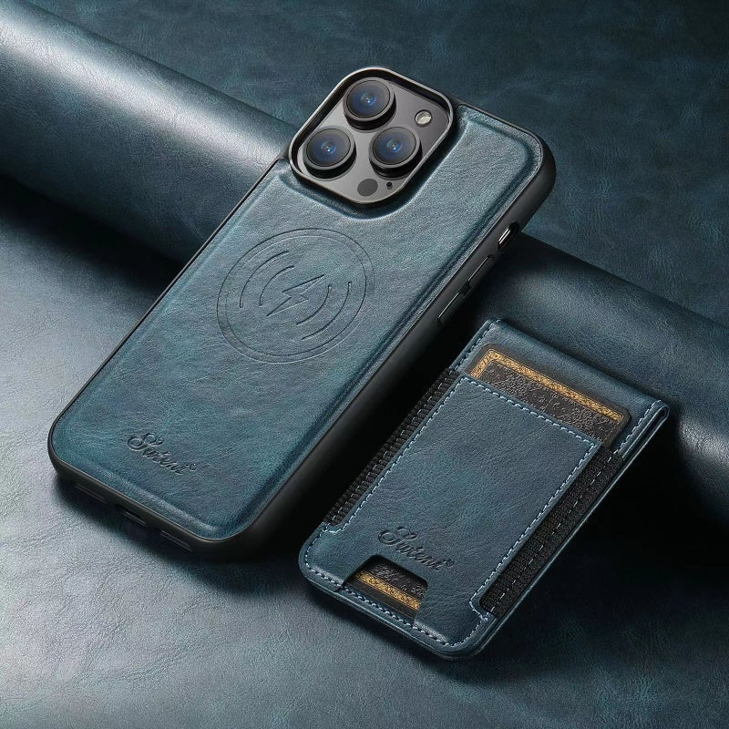 LuxCase Leather Phone Case with Card Slot and Stand – Suitable for iPhone |