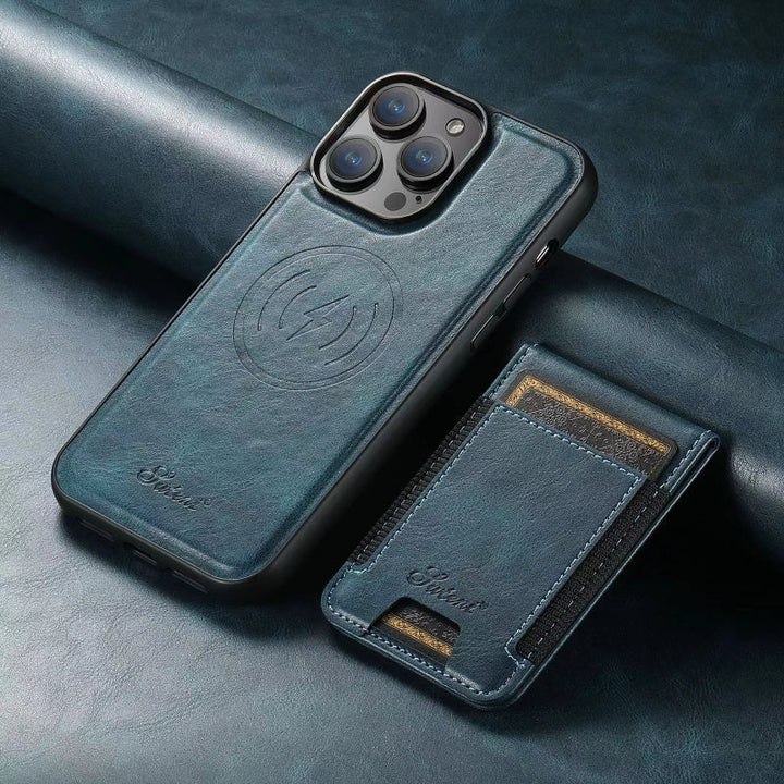 LuxCase Leather Phone Case with Card Slot and Stand – Compatible with iPhone |